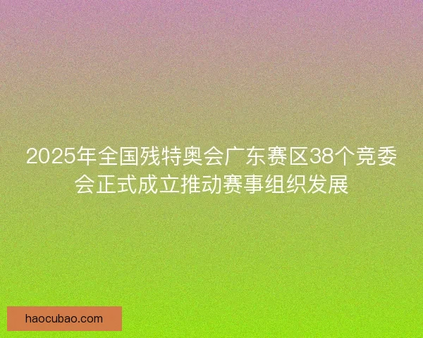 2025年全国残特奥会广东赛区38个竞委会正式成立推动赛事组织发展