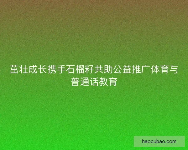 茁壮成长携手石榴籽共助公益推广体育与普通话教育 茁壮成长携手石榴籽共助公益推广体育与普通话教育